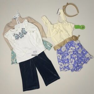 Girls 12M Bundle NWT 🌸 Haute Hippie 4pc + BTWEEN Romper Set